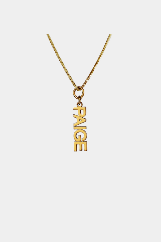 Block Nameplate Necklace