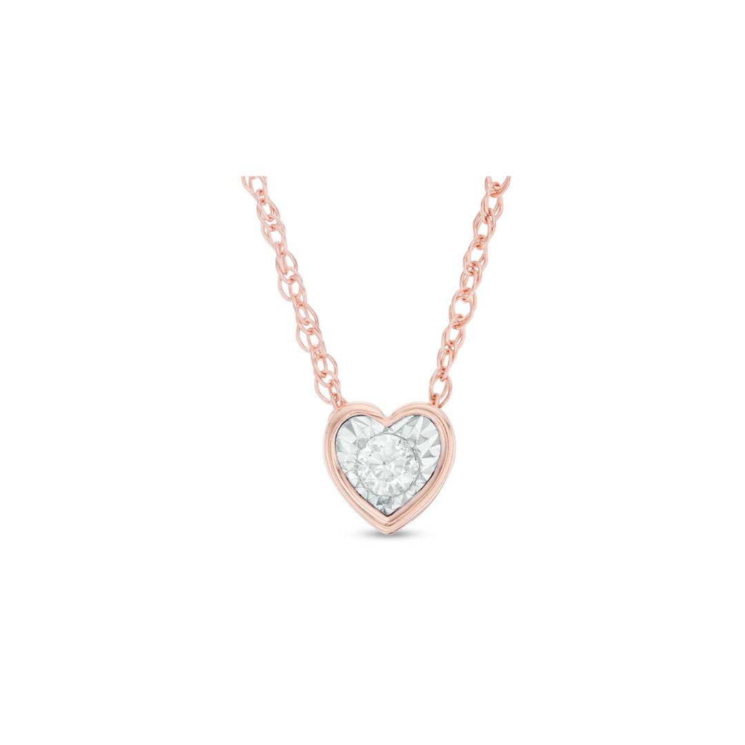 14K Rose Gold Topaz Heart Necklace