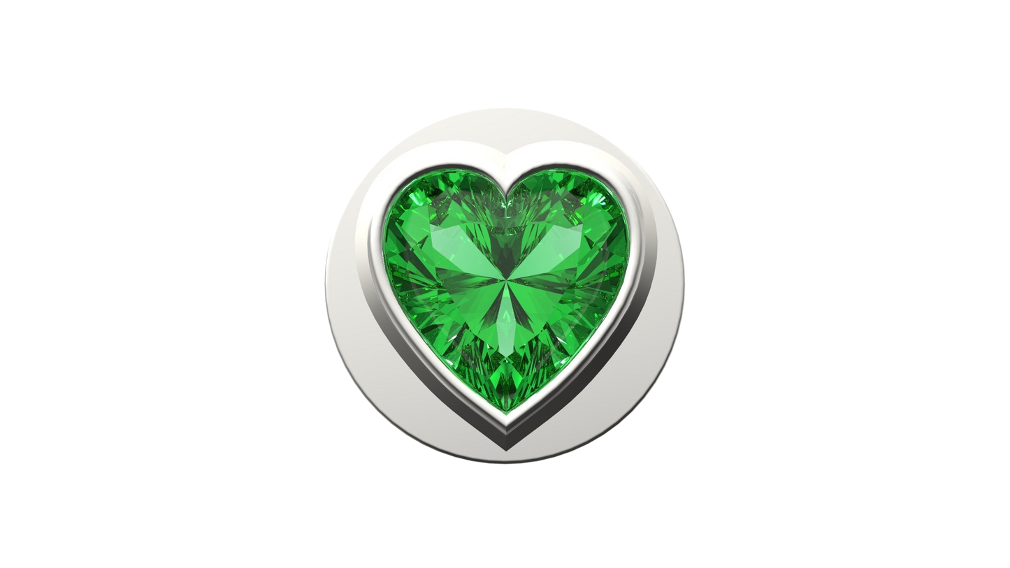 Fancy Green Heart IT Charm