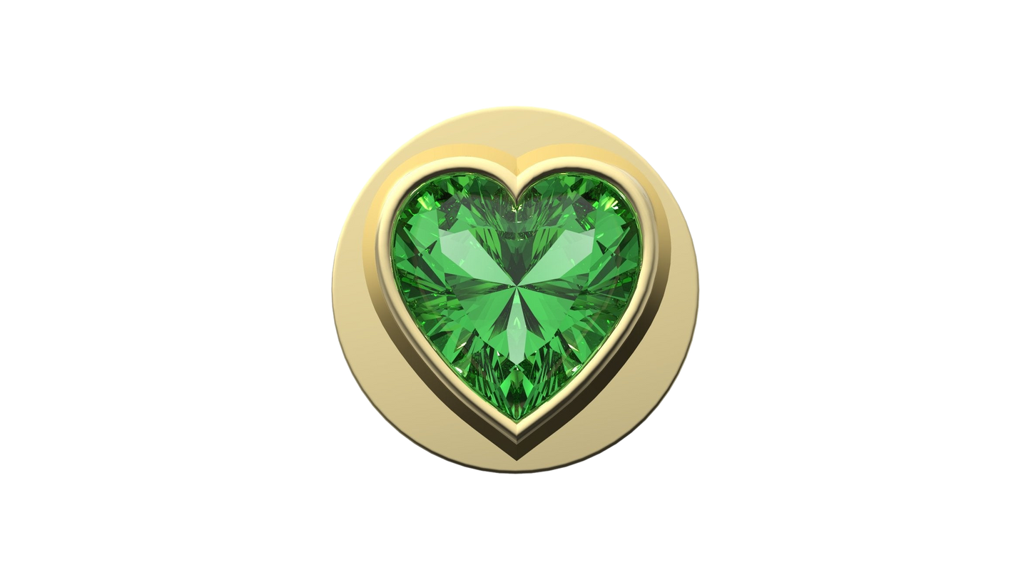 Fancy Green Heart IT Charm