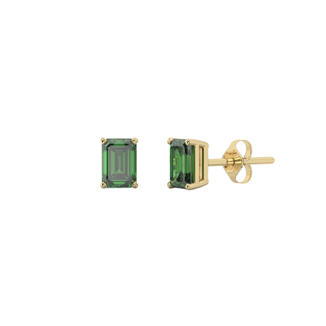 Emerald Birthstone Topaz Stud Earrings